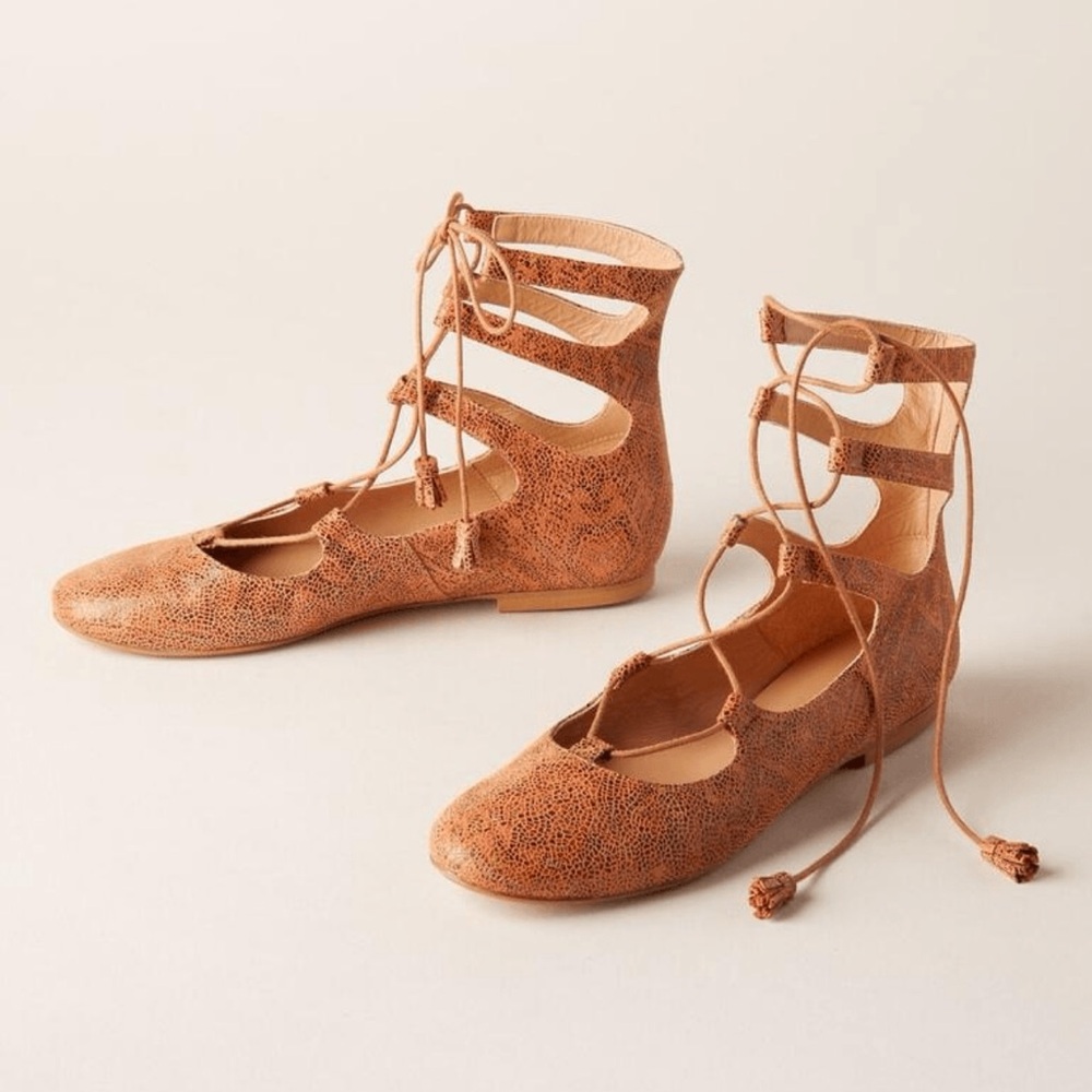 Sundance Tasha Boho Lace Up Flats Sandals Size 38